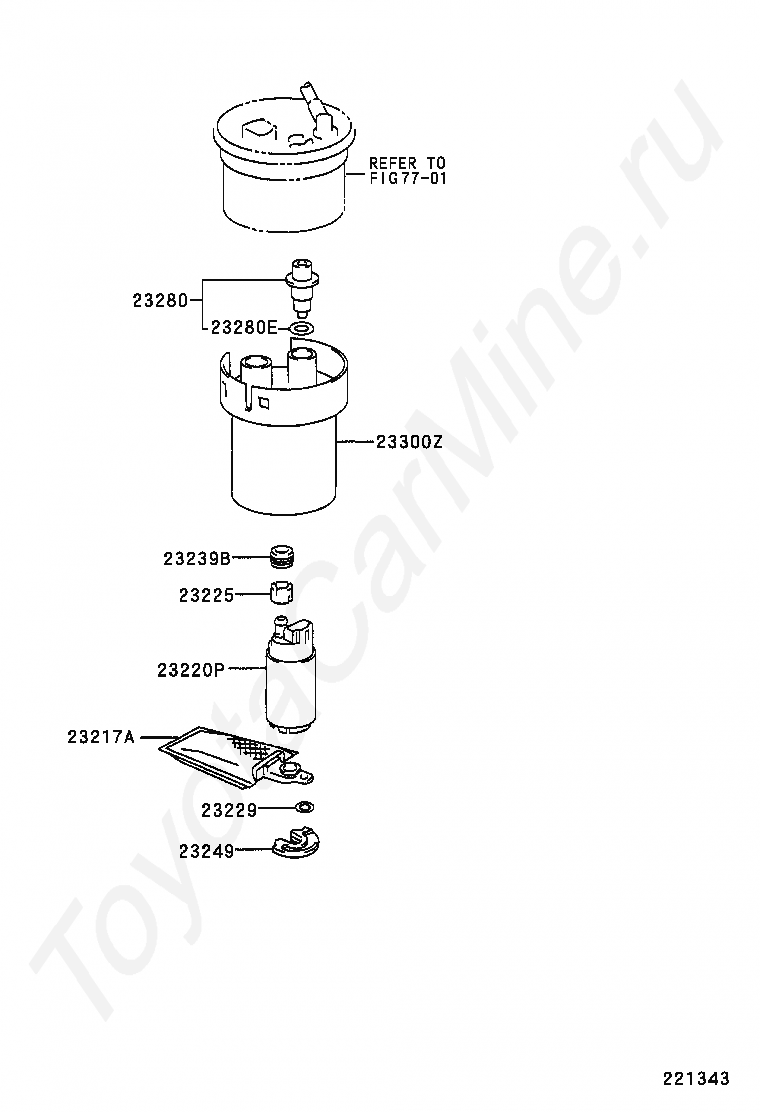 Refer to fig. Топливная система Королла 120. Refer to Fig 77-01.