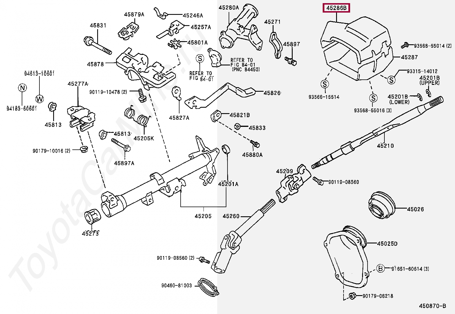 Схема рулевой колонки Тойота Калдина