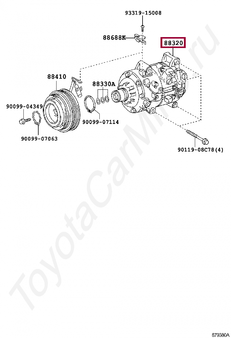 Запчасти Тойота: КОМПРЕССОР КОНДИЦИОНЕРА (8832048250)
